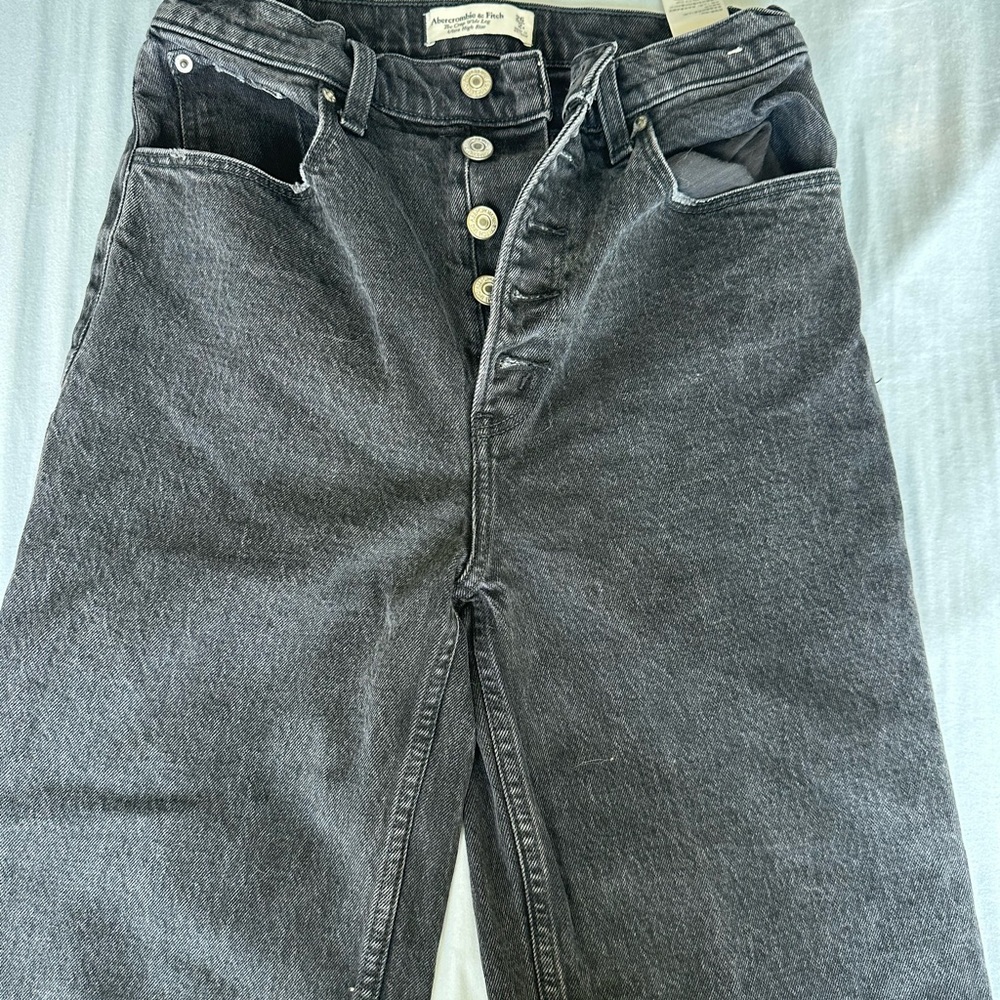 Abercrombie & Fitch Wide Leg Black Jeans